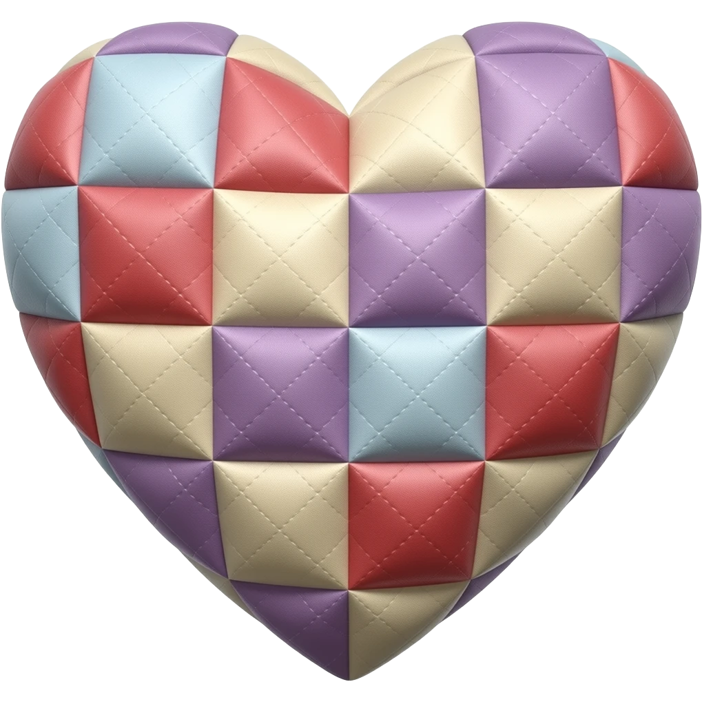 Patchwork quilted heart emoji