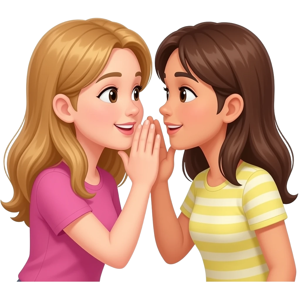 girls whispering telling secrets emoji