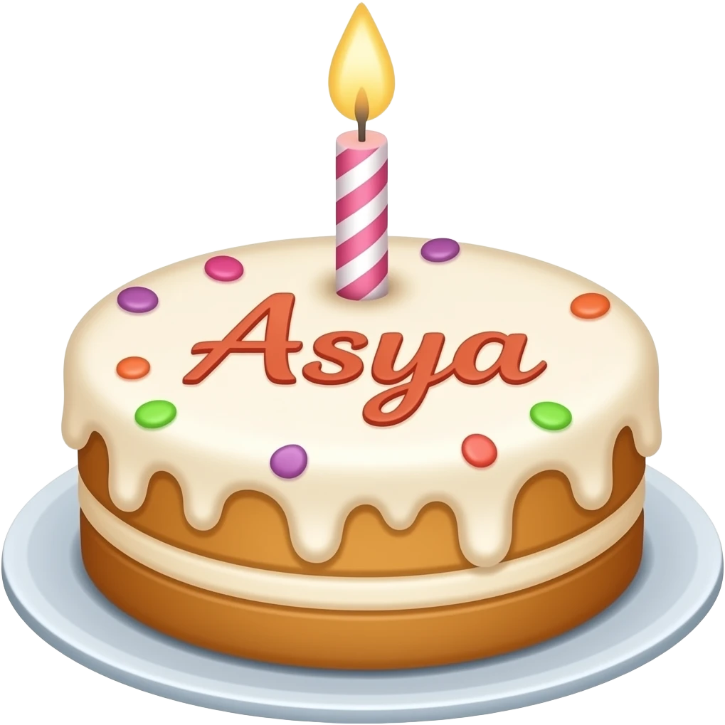 Üstünde asya yazan bir pasta istiyorum mumda yazssın ama Asya ismi emoji