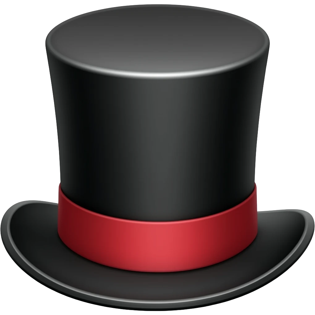 cartoonish style top hat game assert emoji