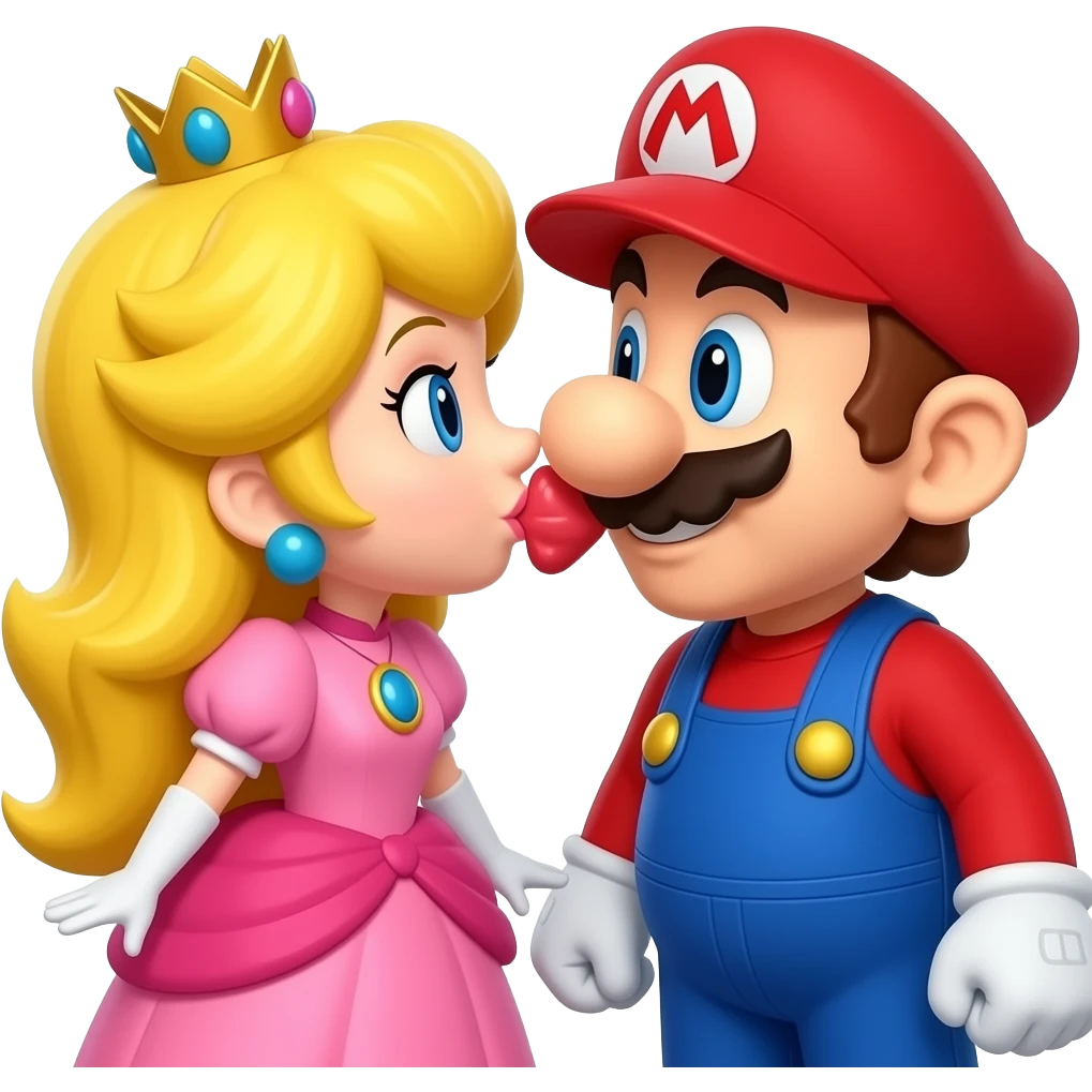 Princess peach kissing Mario. emoji