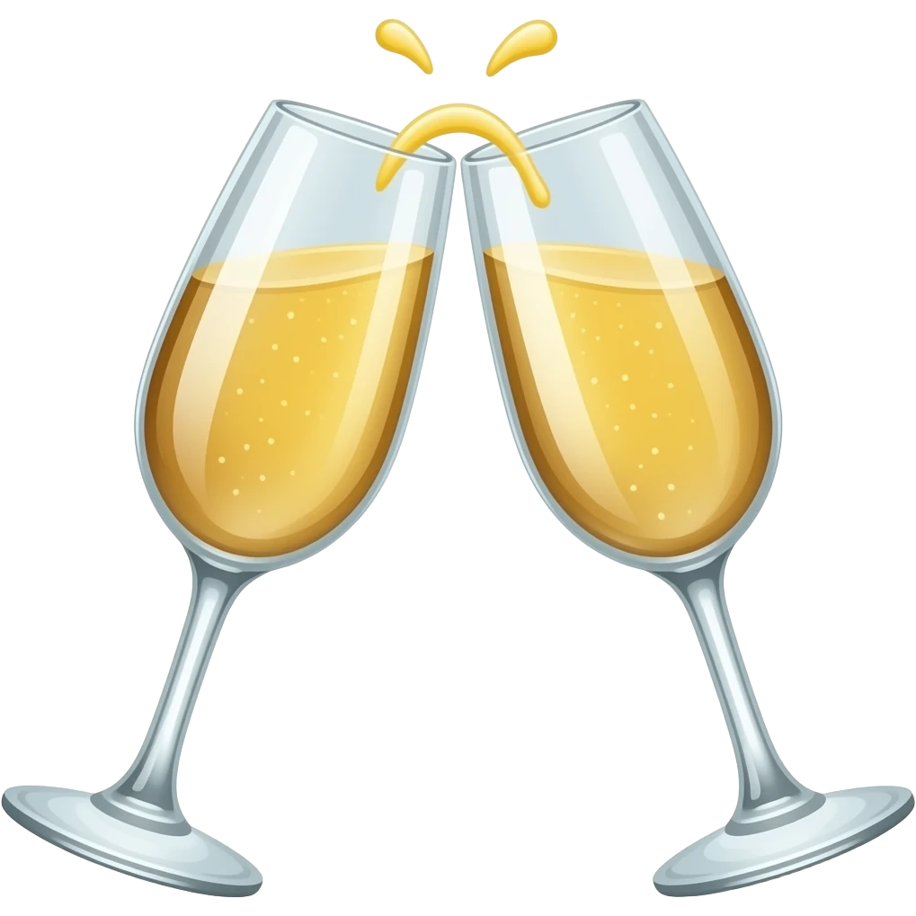 2 champagne glasses clinking emoji