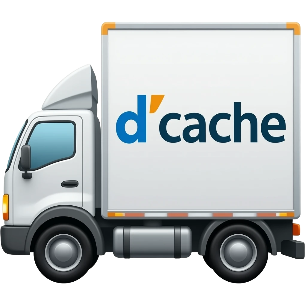 camion de envios que diga d'cache emoji