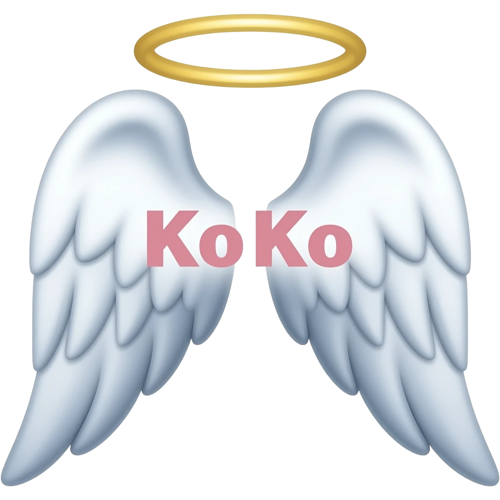 angel wings with the name KoKo in the middle emoji