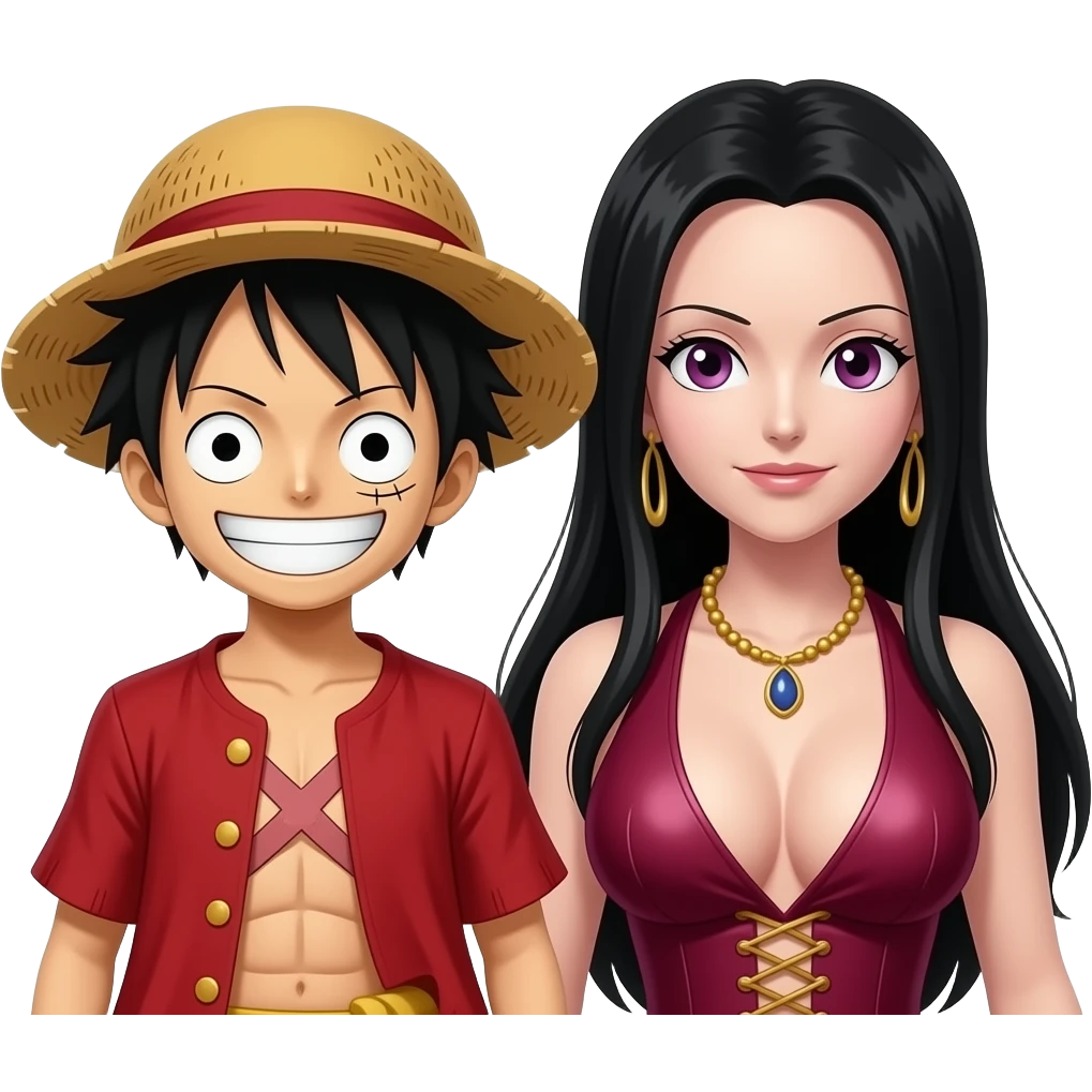 luffy  con boa hacock emoji