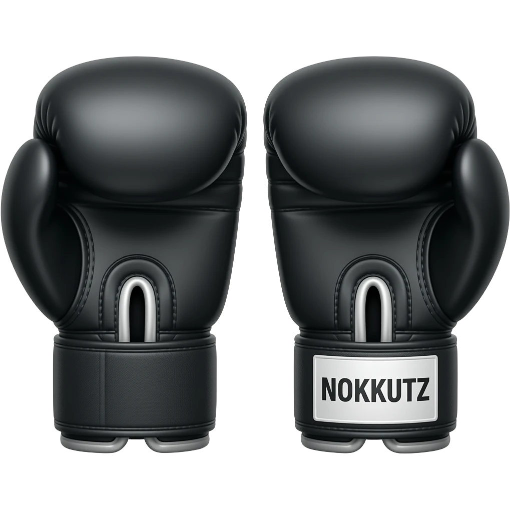 BLACK Boxing gloves with text "NOKKUTZ" emoji