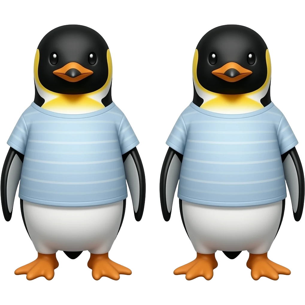 Penguins wearing shirts emoji