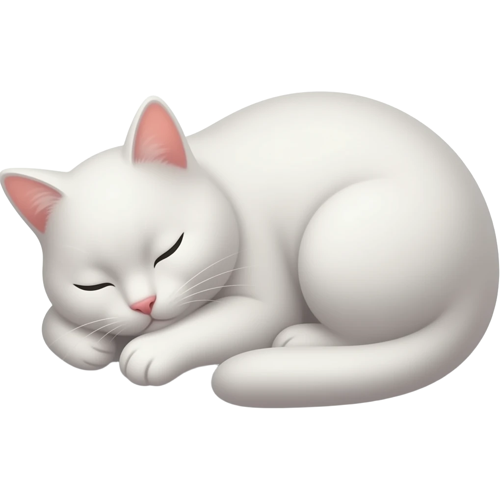 White cat sleeping emoji