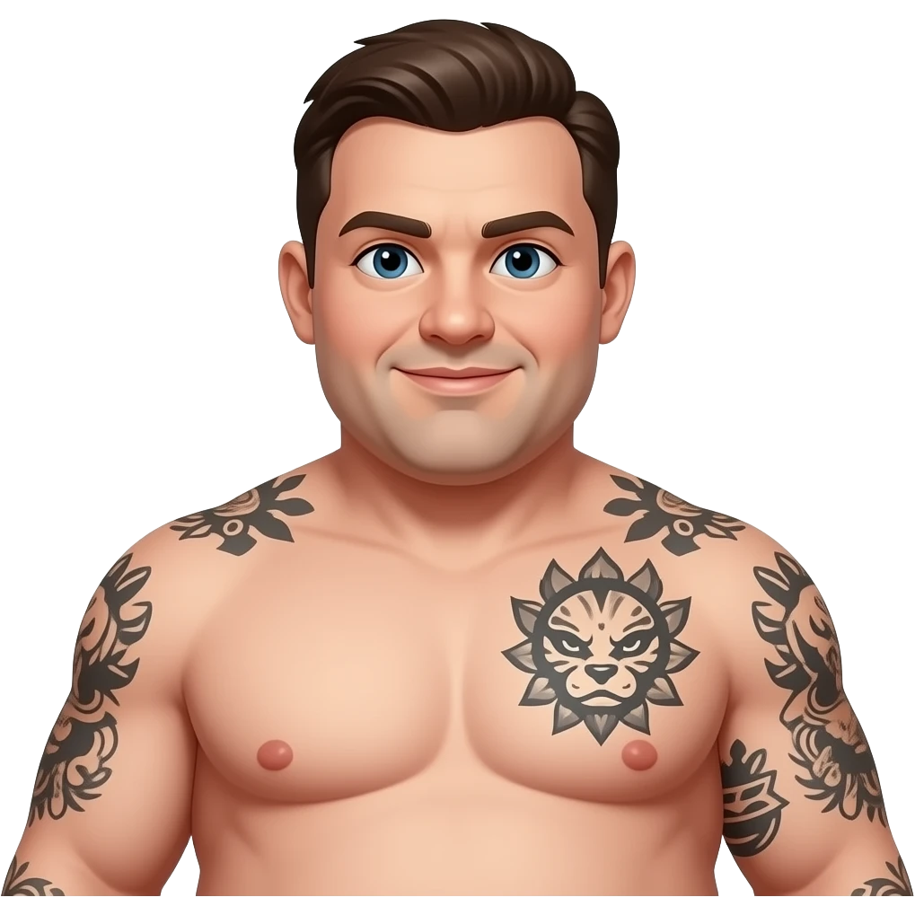 fat eagle without any clothes with tattoos emoji
