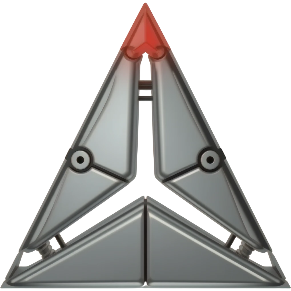 A robotic-looking Delta symbol with a red "error" light on top emoji