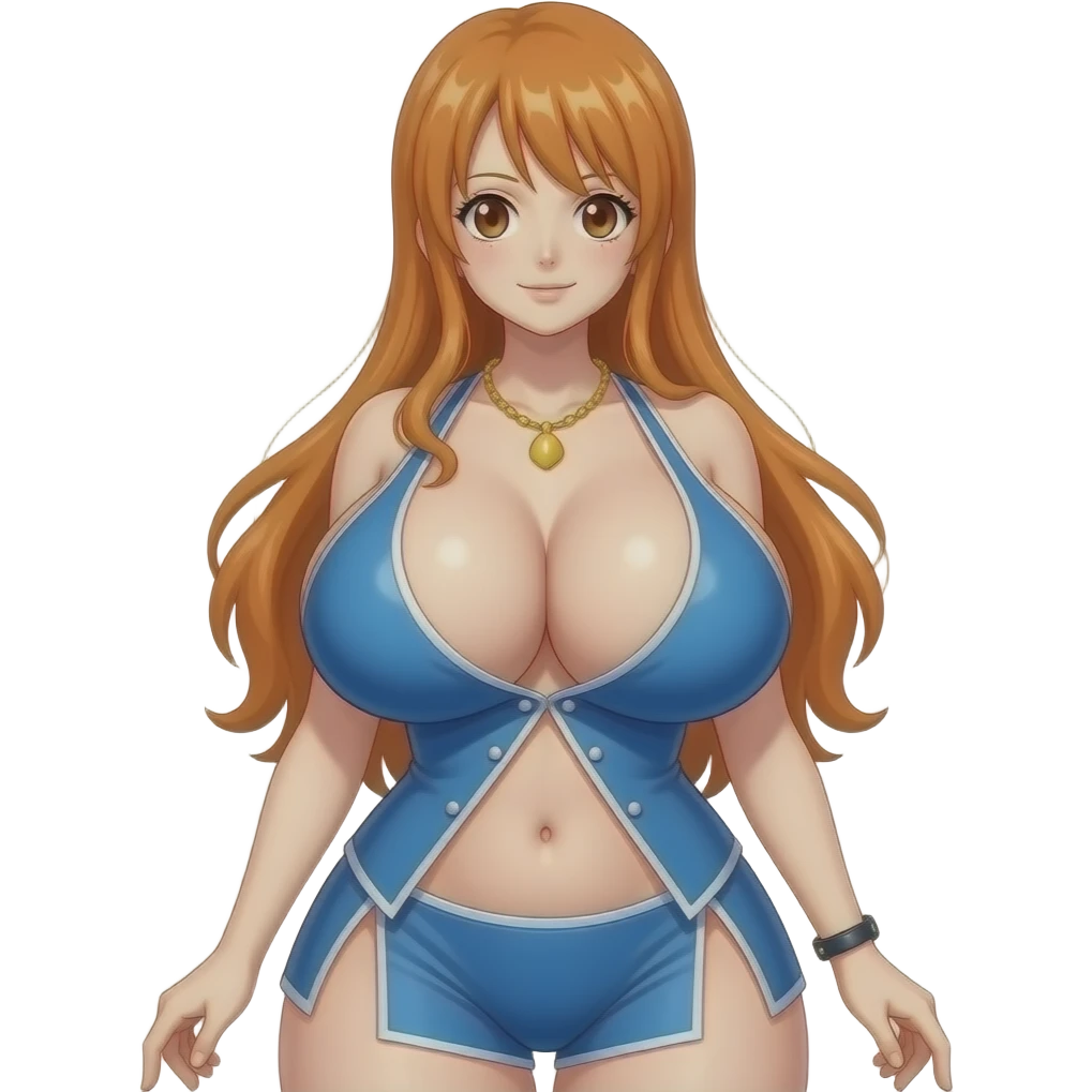 nami con pecho super grandes mostrado el cuerpo completo emoji