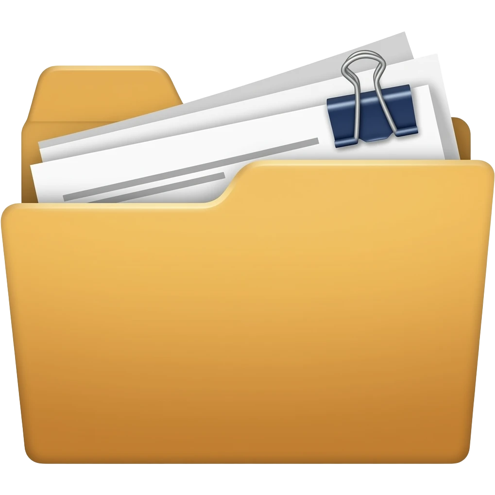 paper folder with clip with documents inside emoji