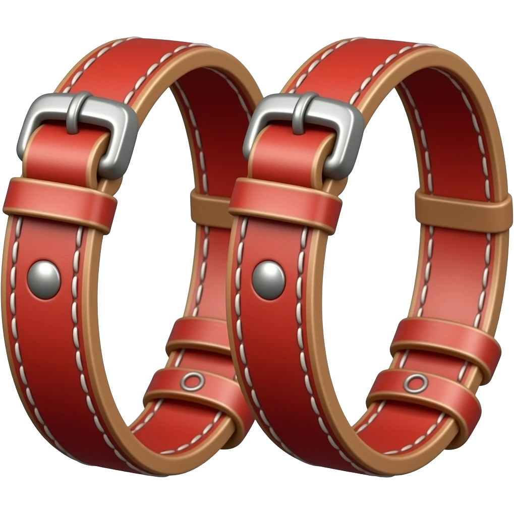 2 Rote Lederarmbänder emoji