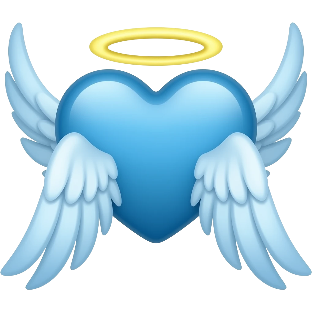 Blue heart with wings emoji