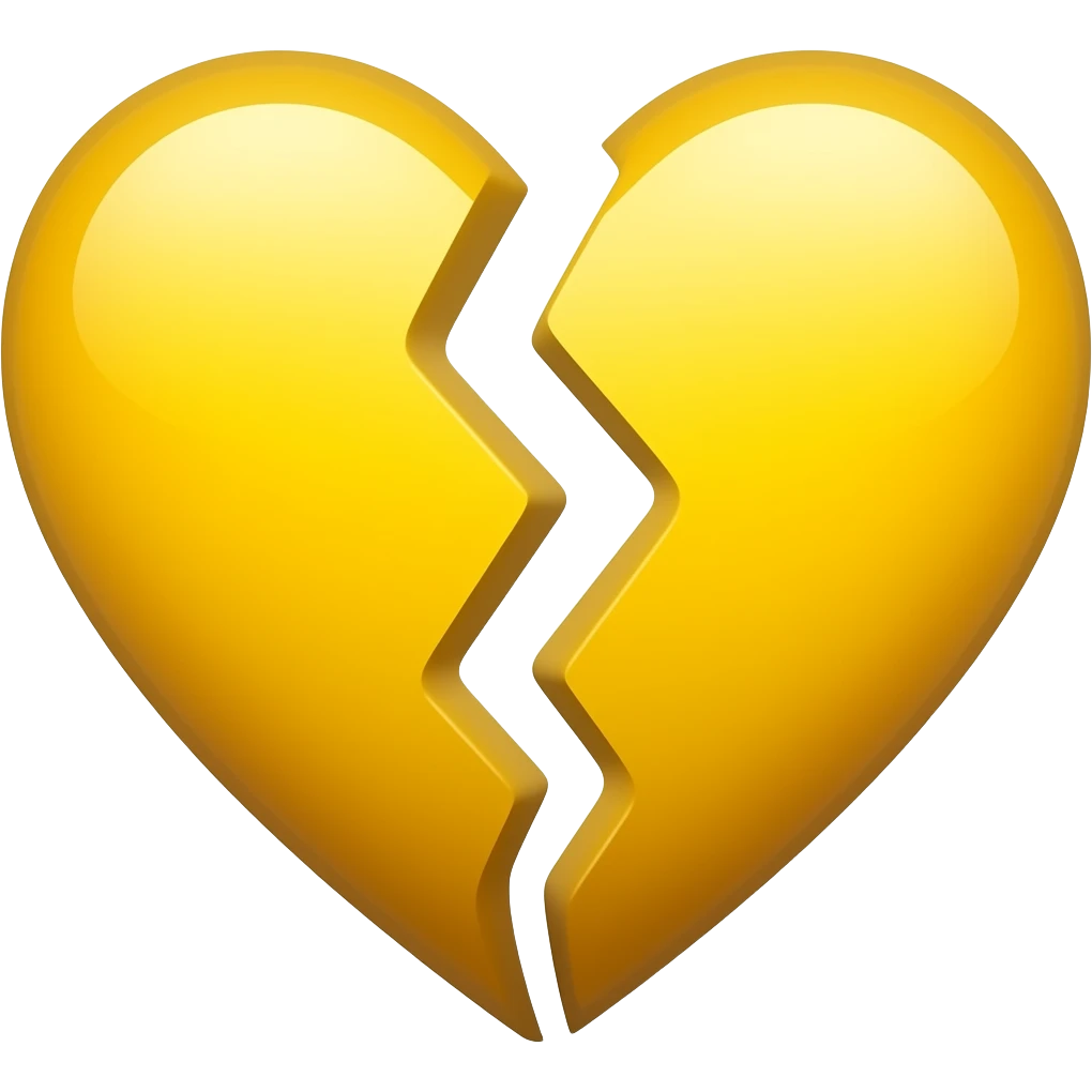 yellow broken heart emoji