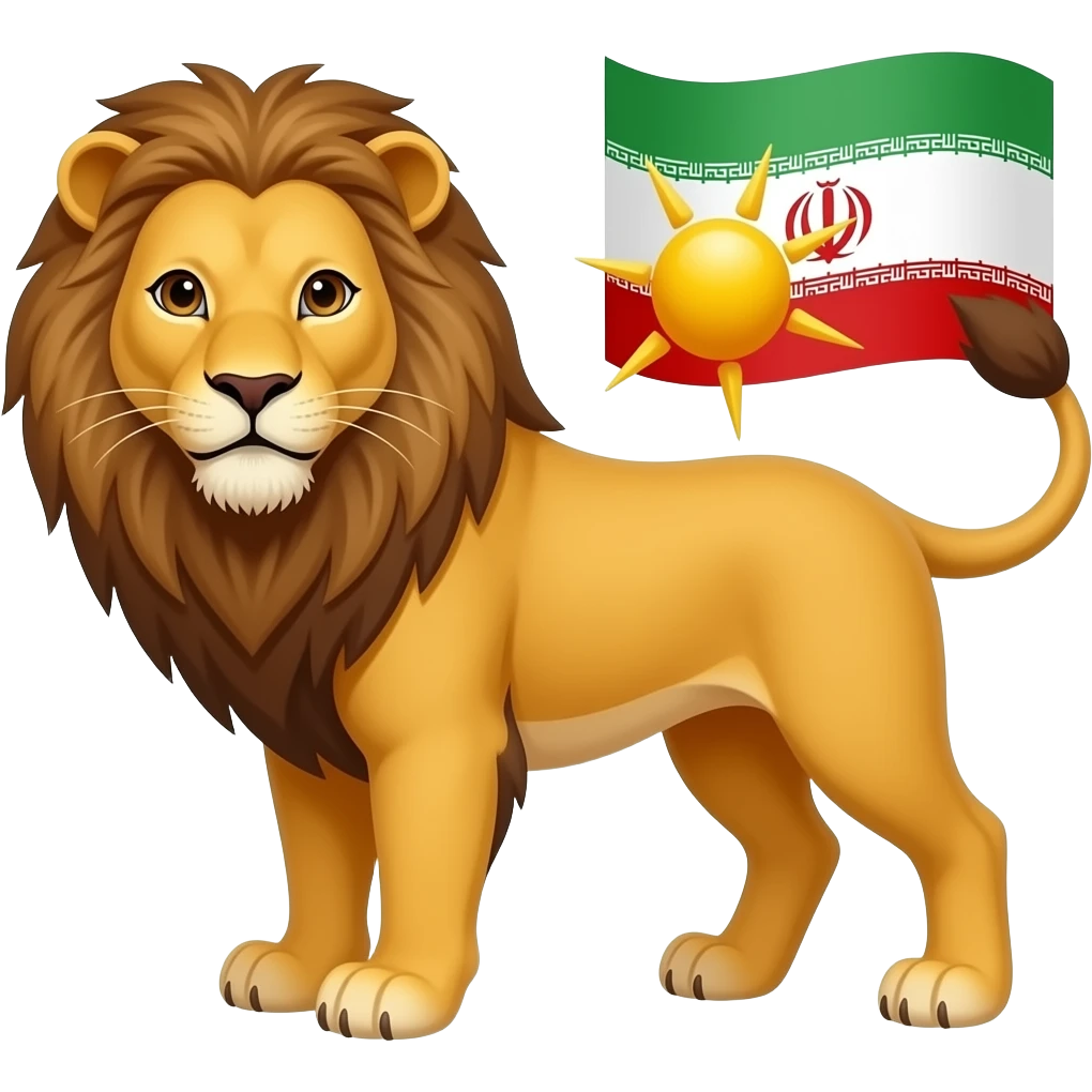 ا با پرچم ایران یموجی پرچم شیر خورشید بساز emoji