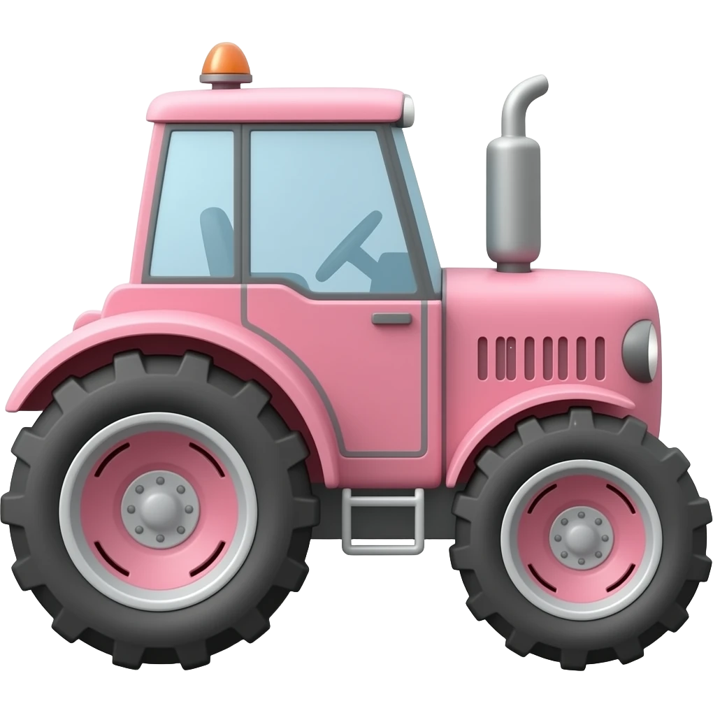 farm tractor soft pink emoji