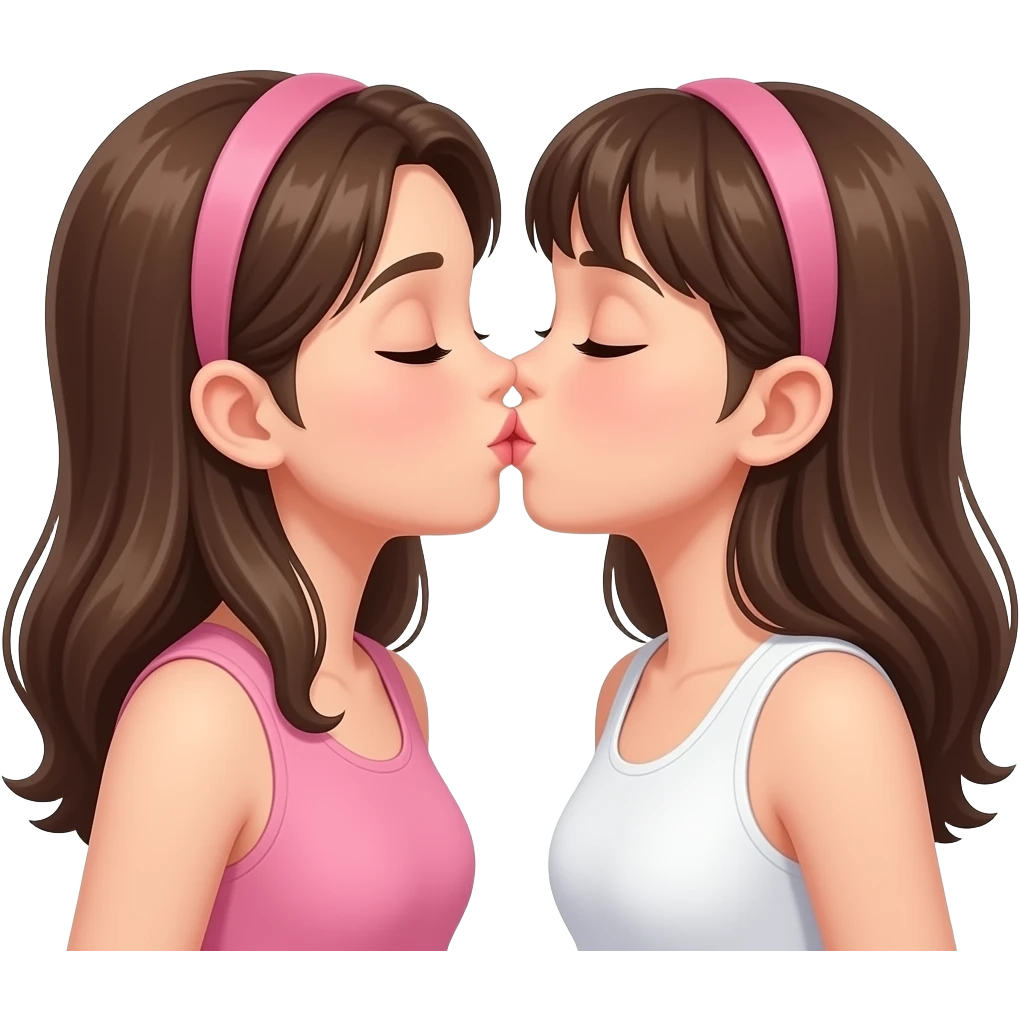 دو دختر درحال بوسیدن emoji