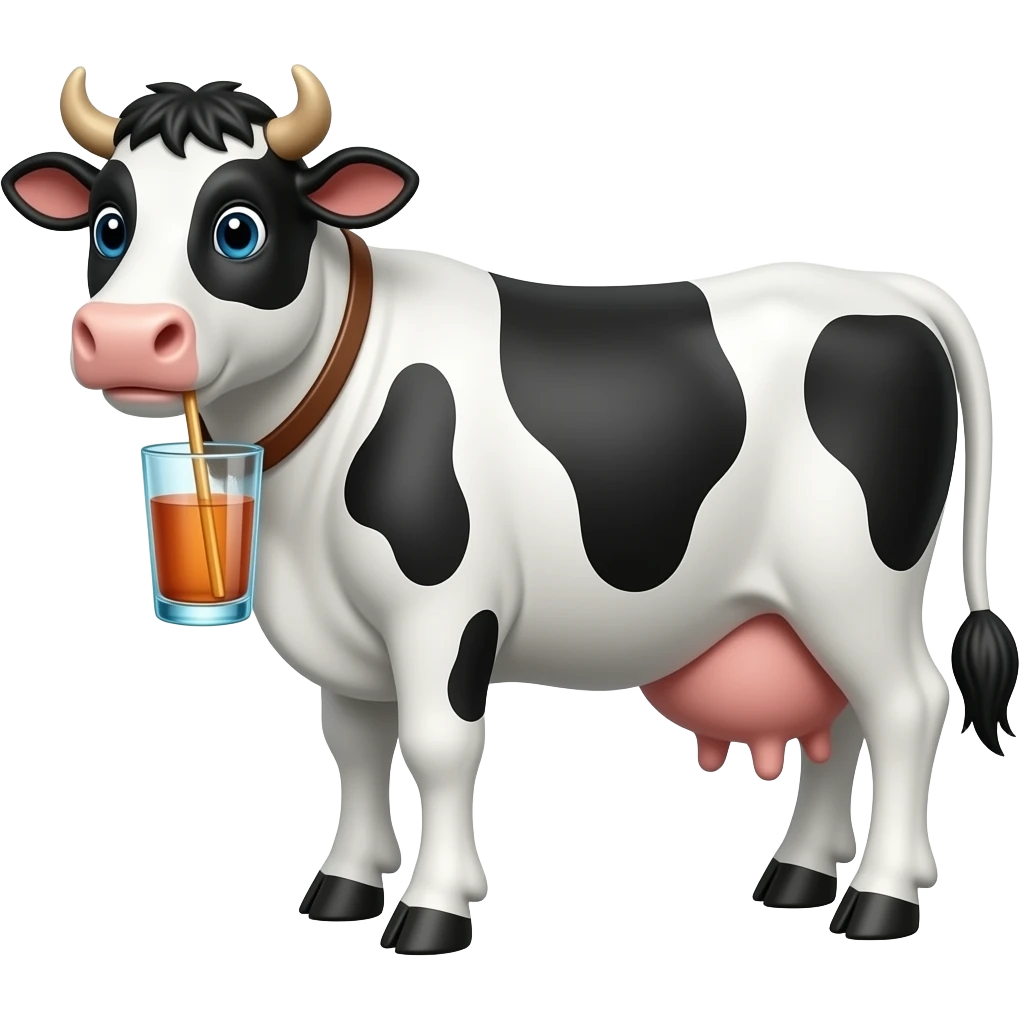 cow with glass stir in cauldron emoji