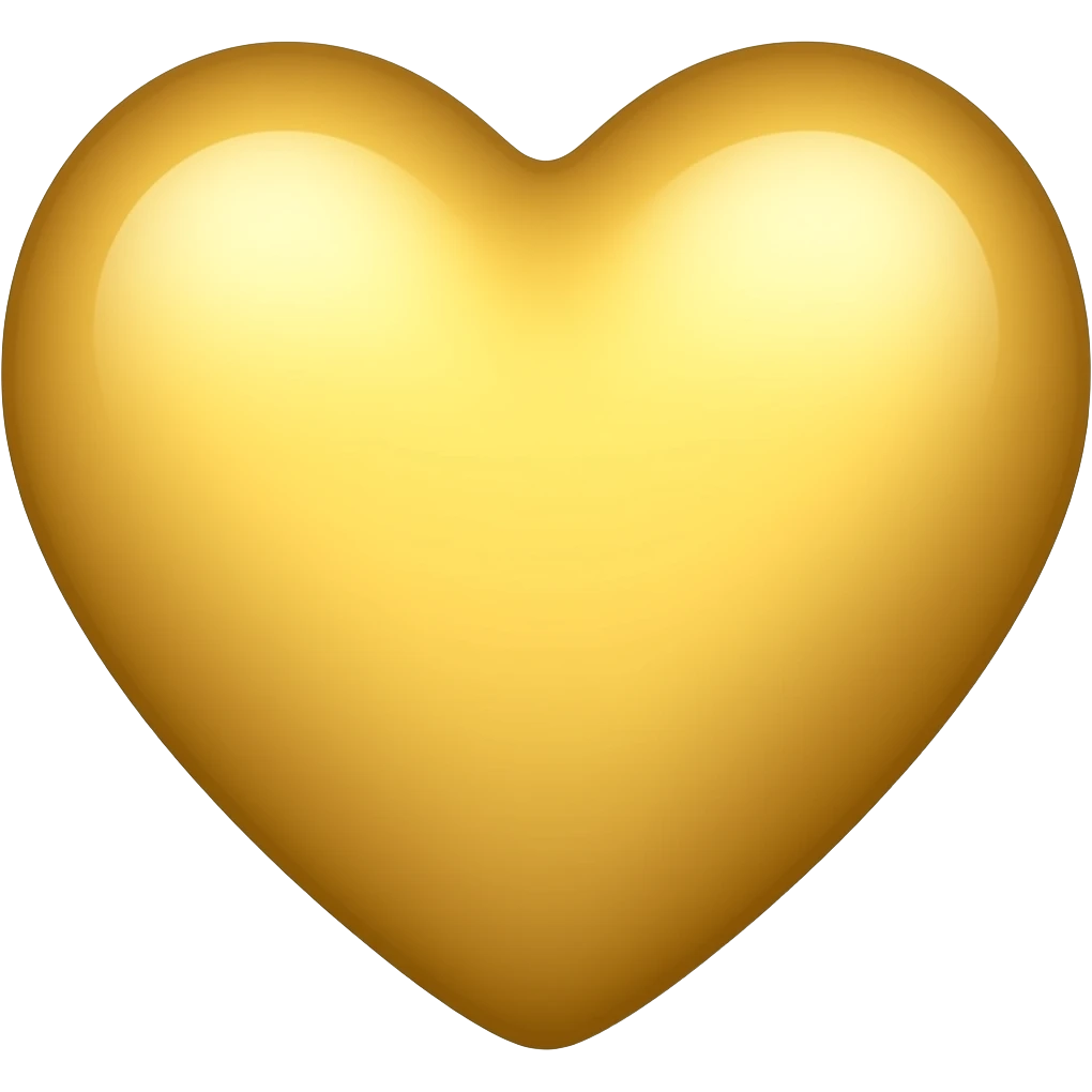 Small and true gold heart emoji | AI Emoji Generator
