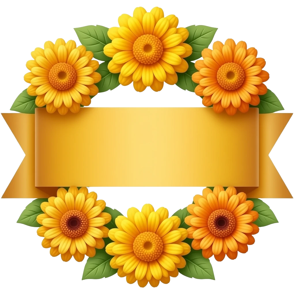 Marigold banner flower decor emoji