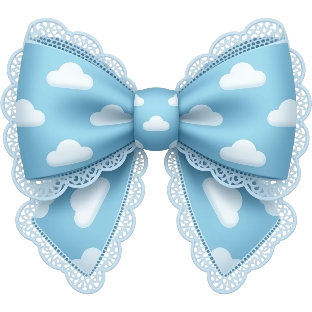 Cute cloudy lace coquette bow emoji