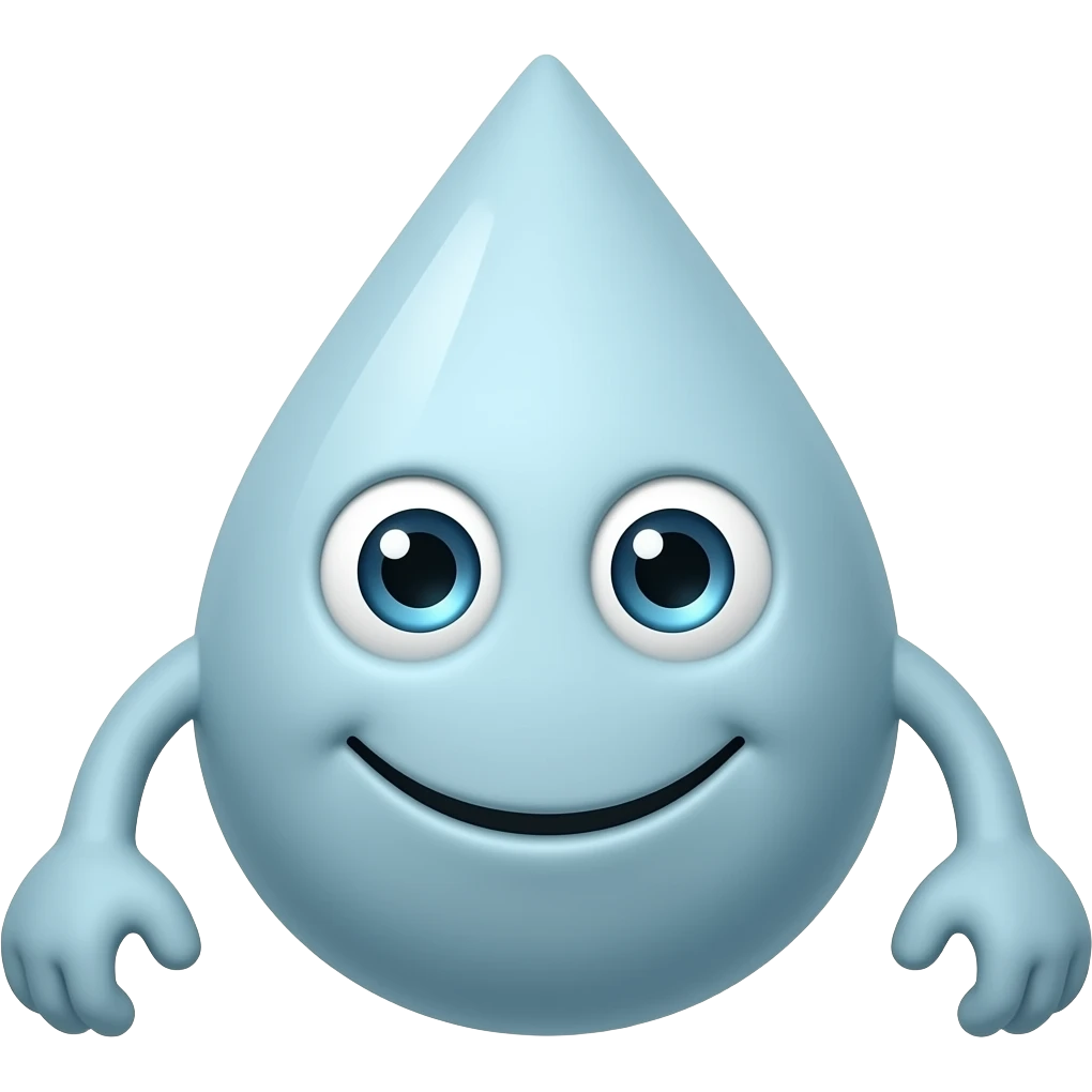 Teardrop from BFDI, with limbs, and a smirk emoji