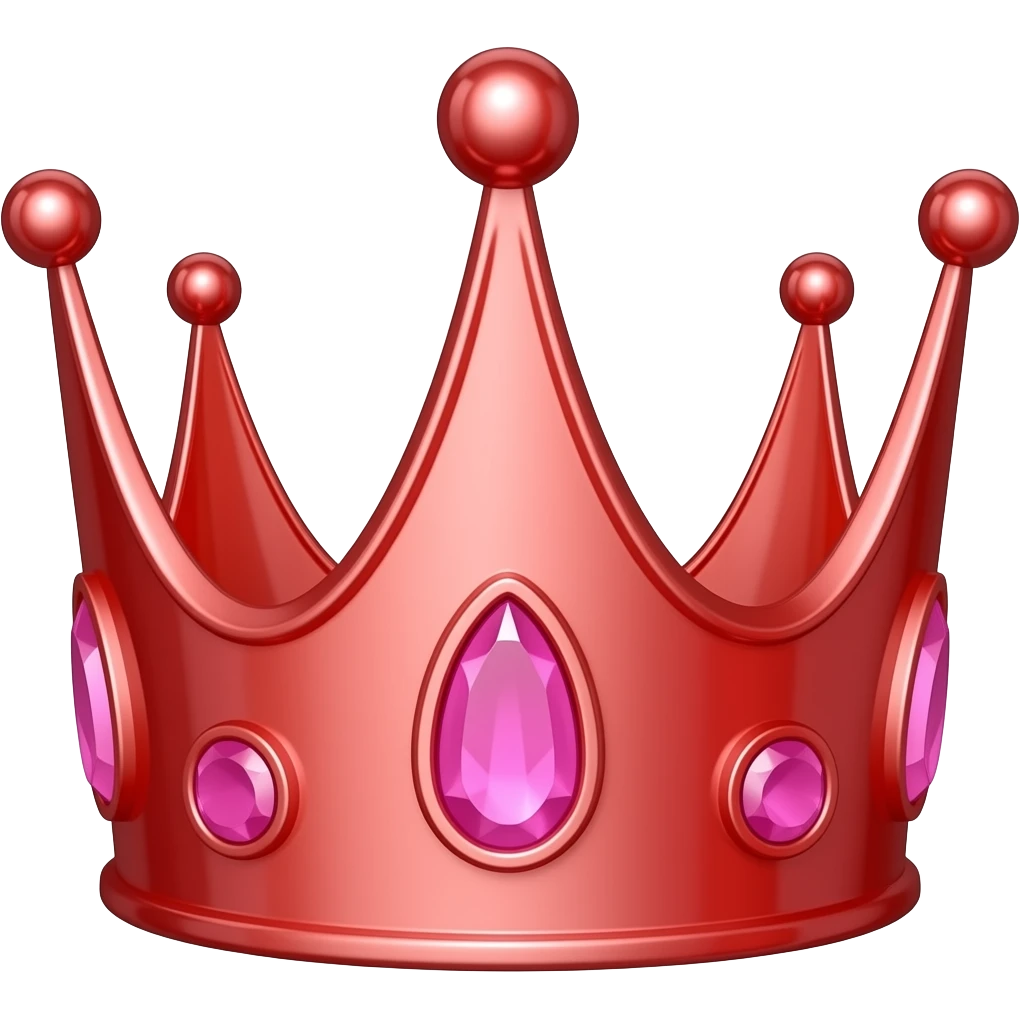 all red crown with pink gems emoji