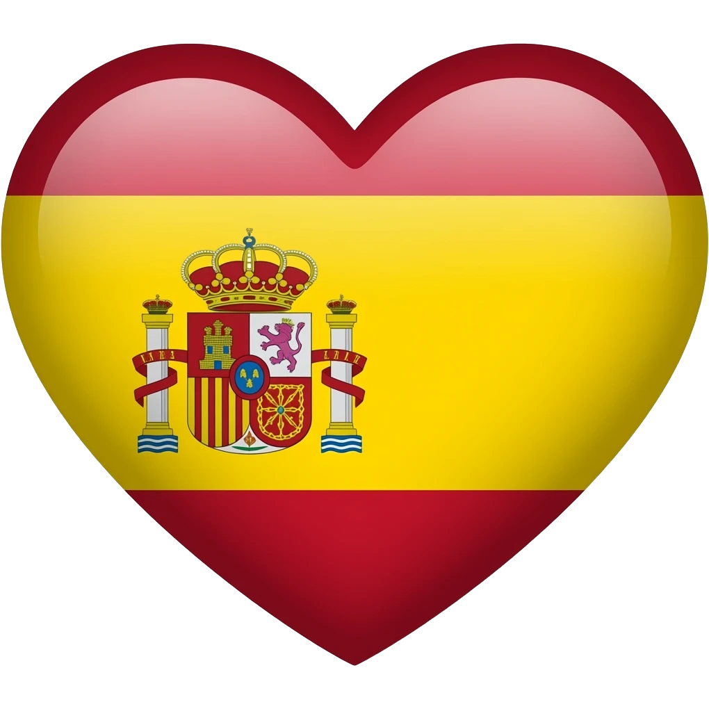 flag spain in heart emoji