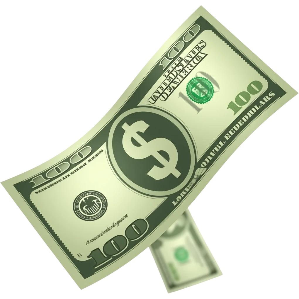 billet de dollars qui tombe emoji