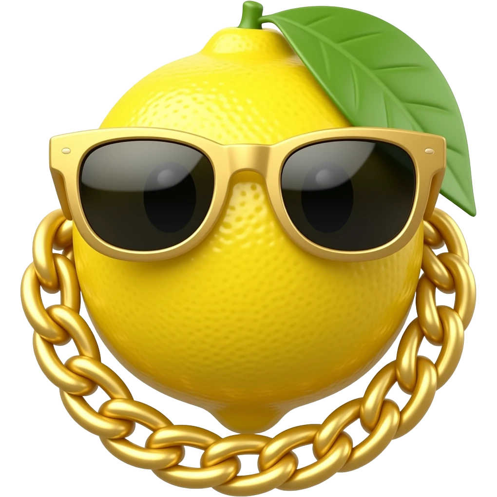 cool lemon in cool sunglasses with cool big af gold chain emoji