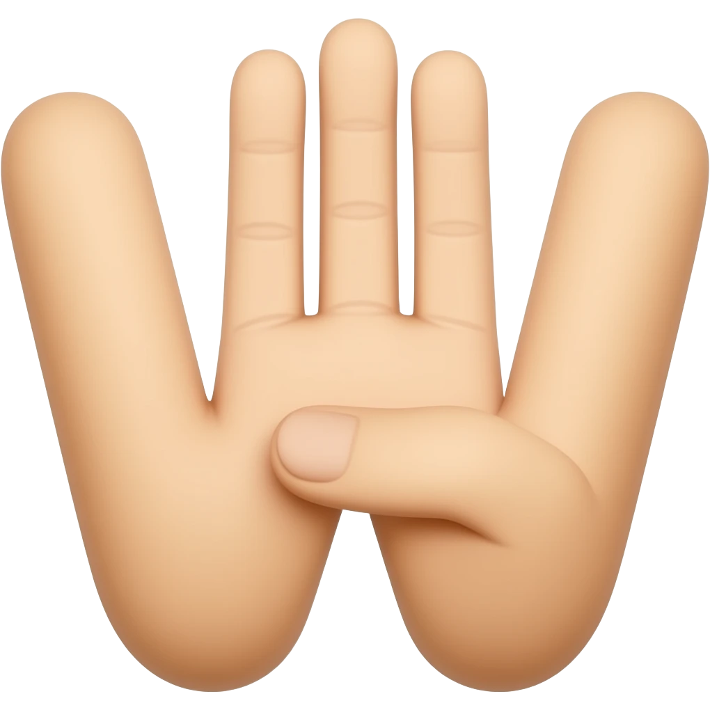 hand in the shape of the letter w emoji