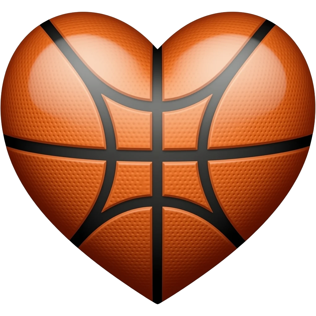 Basketball heart face emoji