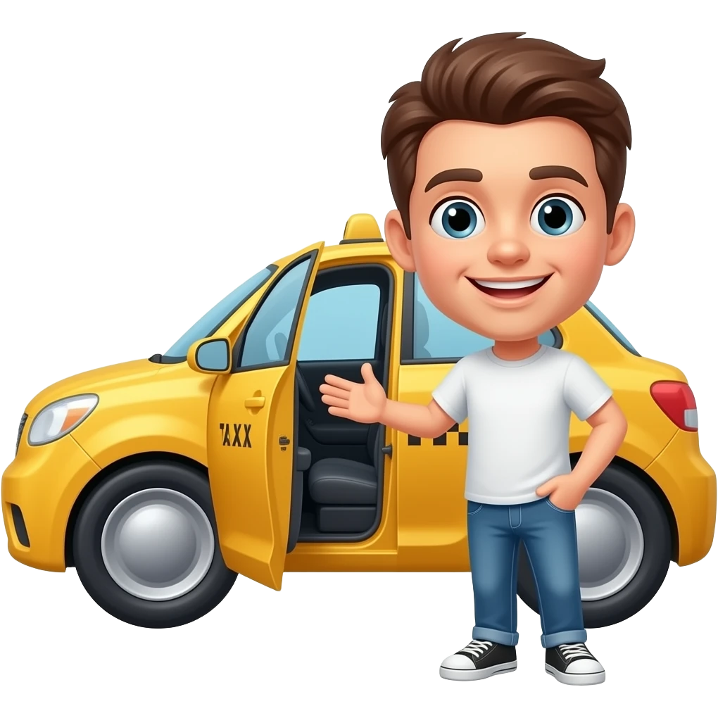 I open the taxi door emoji