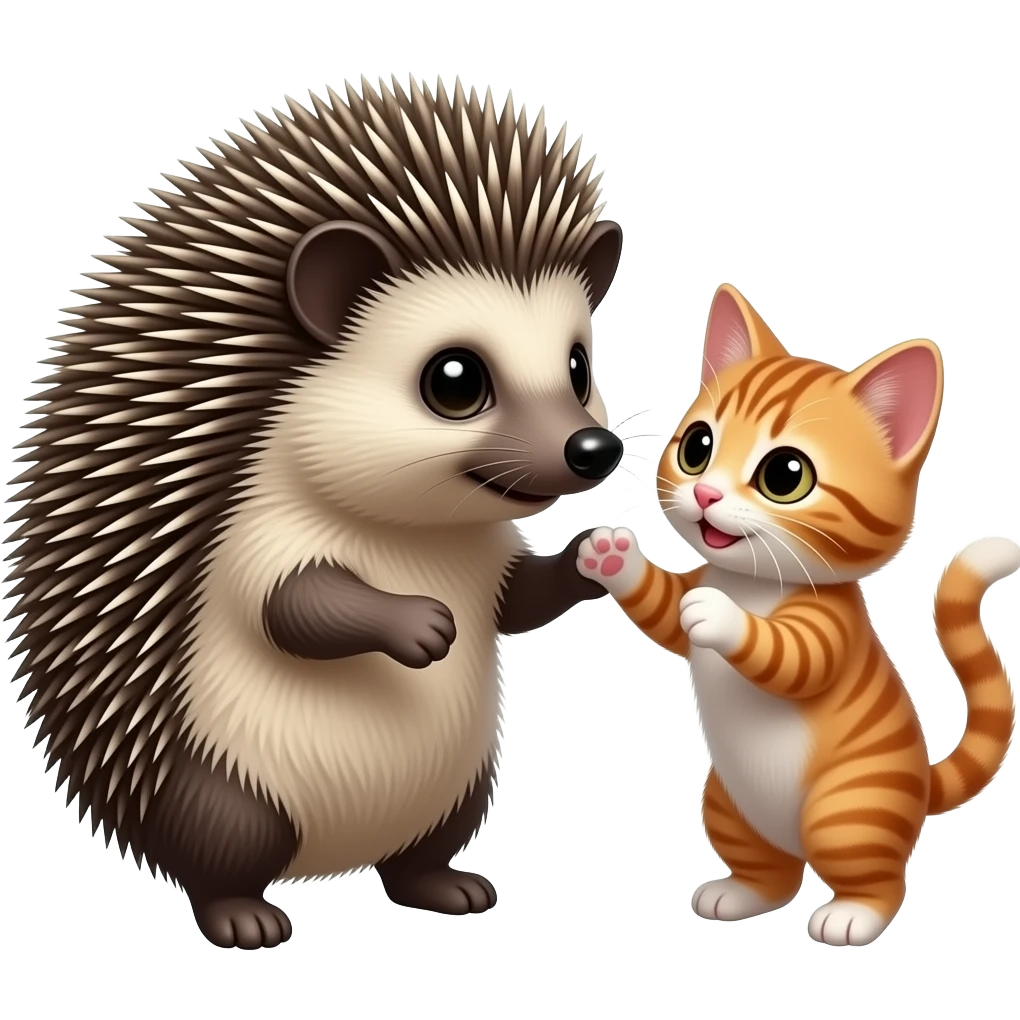 Hedgehog and kittens emoji