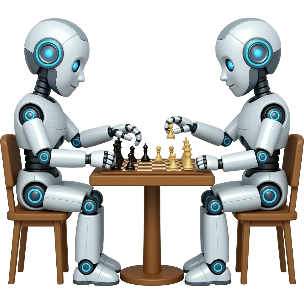 two robot playing chess emoji
