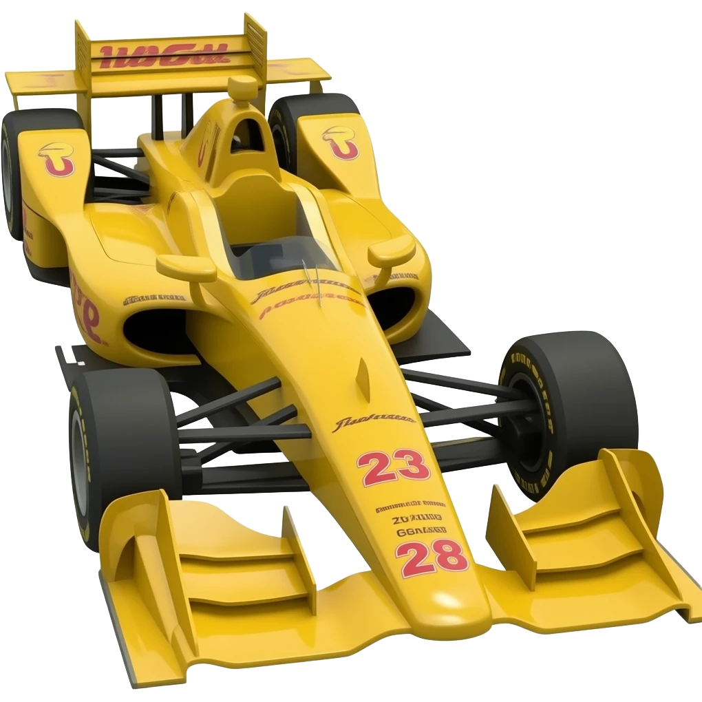 Lowpoly yellow indycar emoji