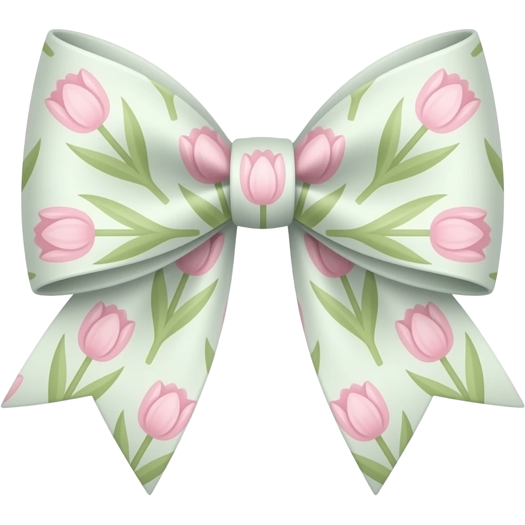 light pink ombre green pastel with  tulip rococo style pattern on bow lace coquette bow emoji