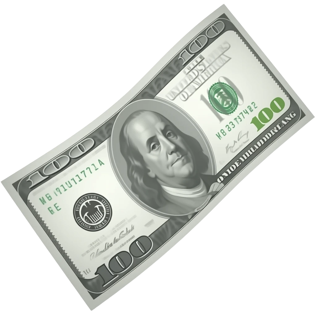 billet d'argent qui tombe emoji