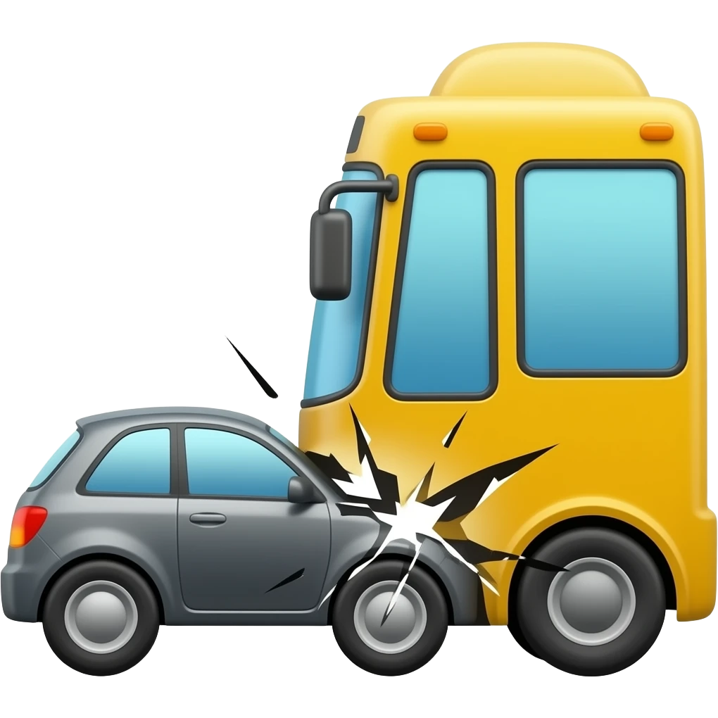 Car crashed bus emoji