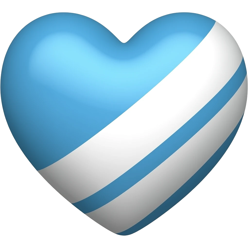 Blue and white heart mixed imoji emoji