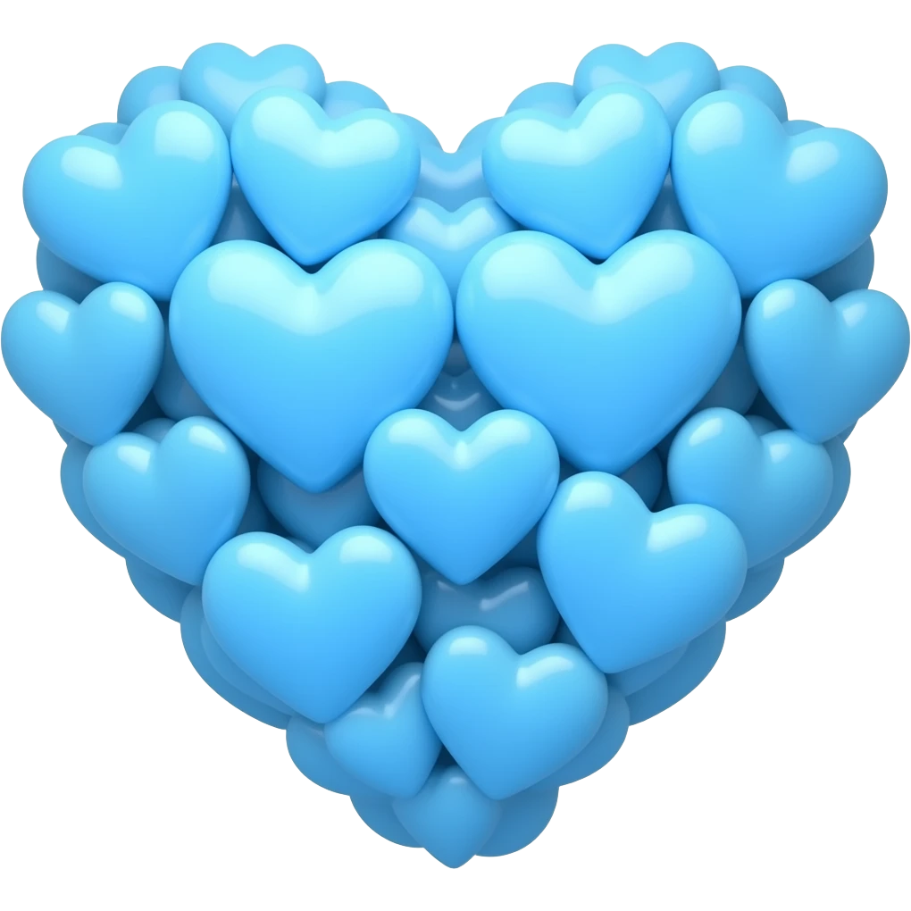 heart made of blue light hearts🩵 emoji