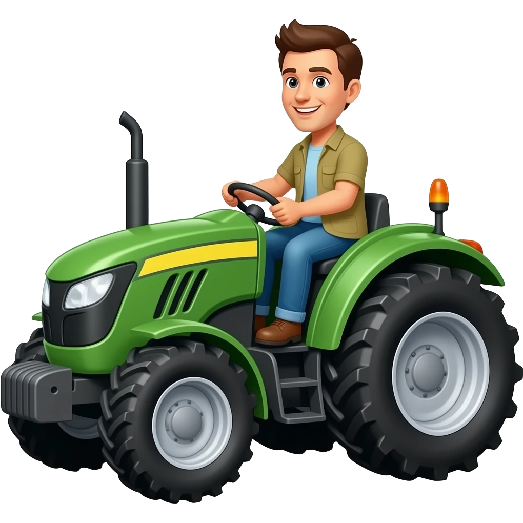 Person riding tractor emoji