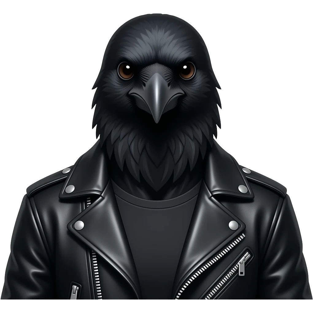 humanoid crow with jacket emoji