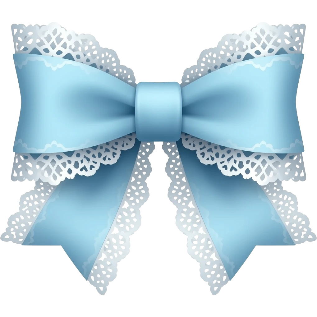 vintage rococo light blue bow with lace and frills emoji