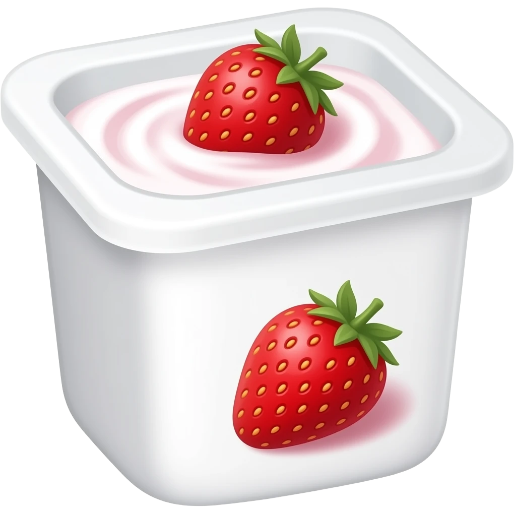 Container of strawberry yogurt emoji