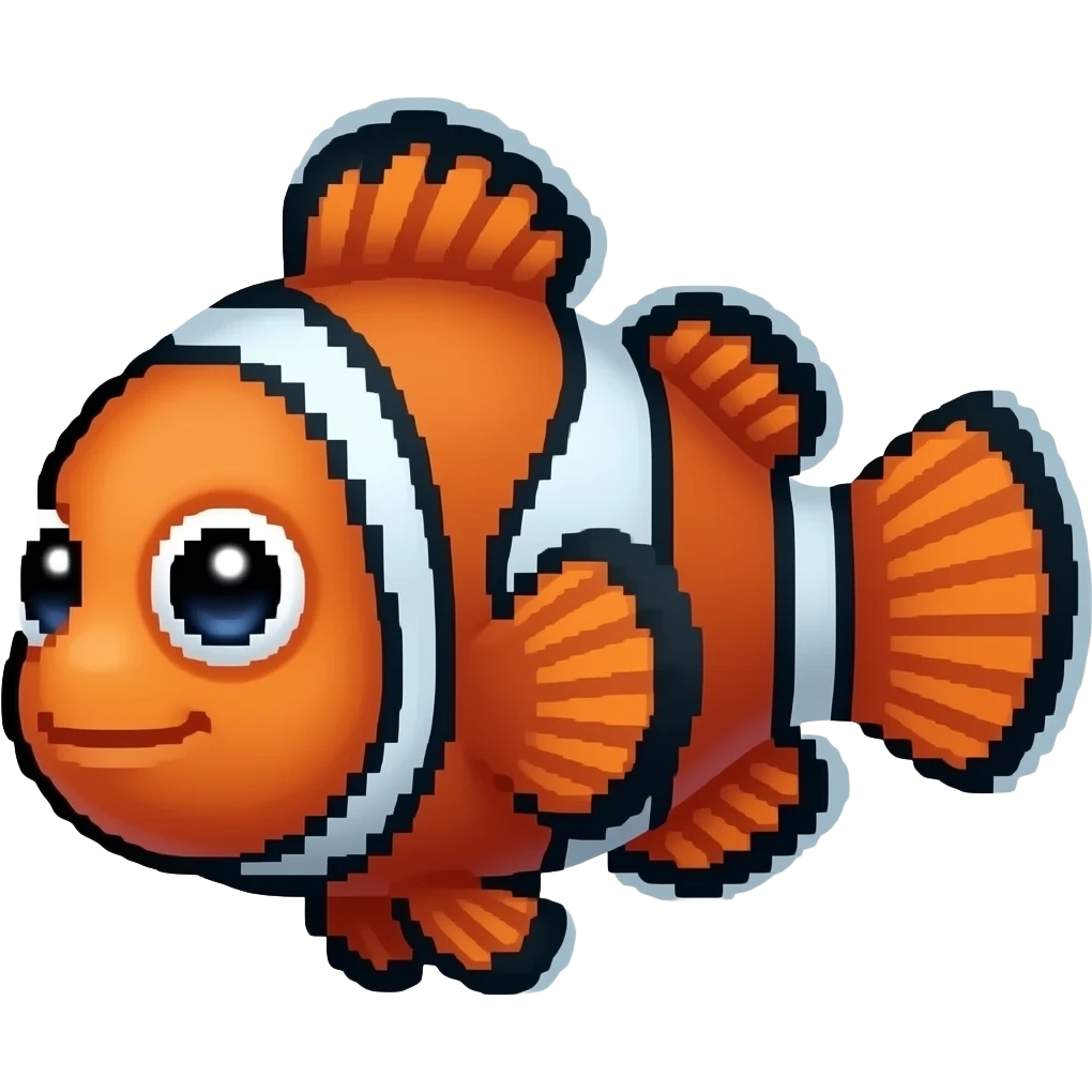 Cute Pixelated Nemo and dory emoji