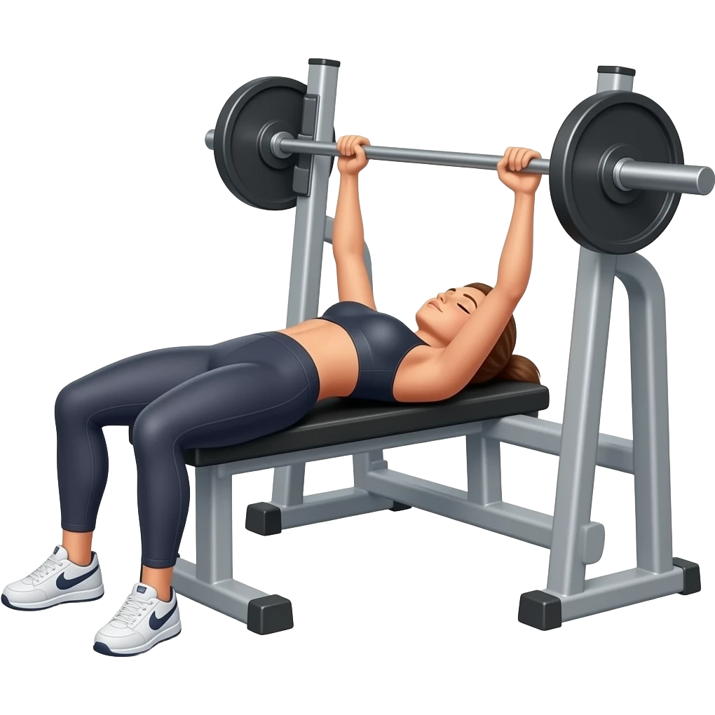woman decline bench press leant back emoji