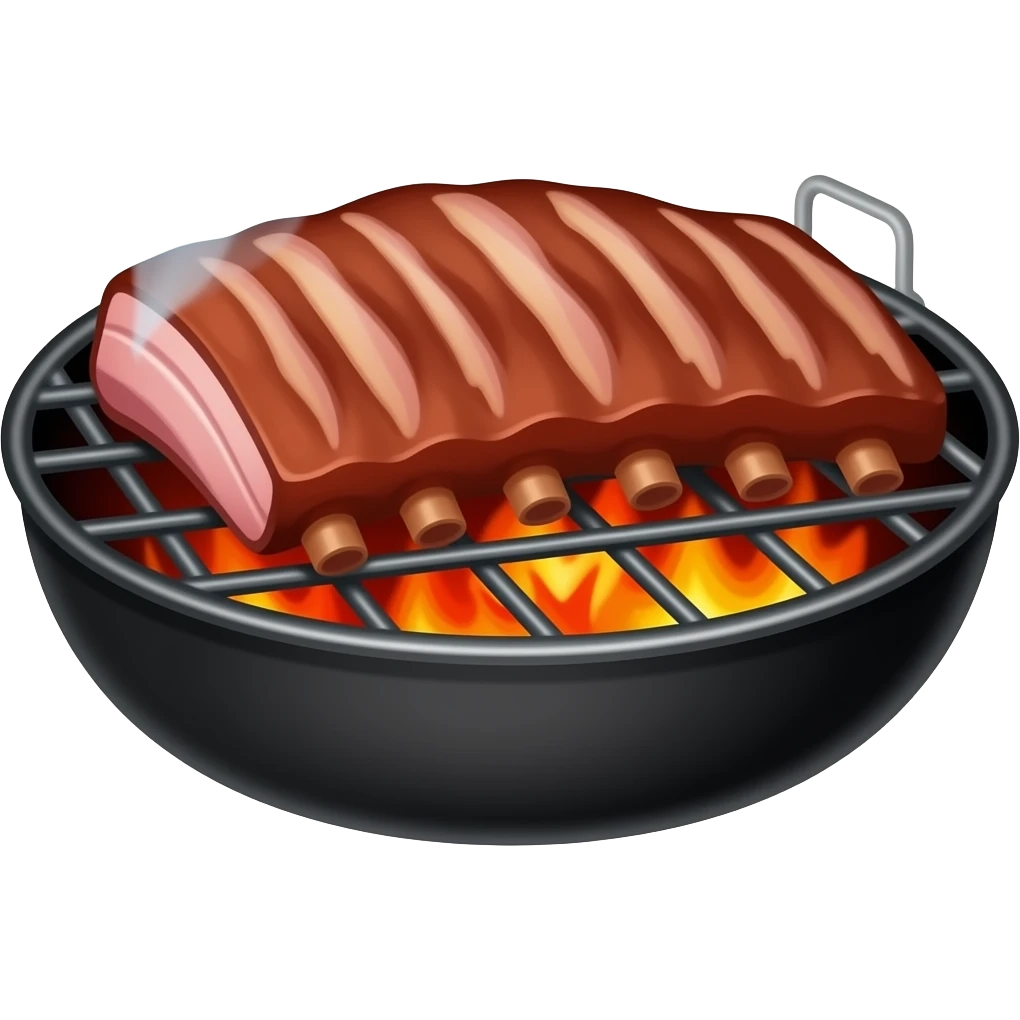 Smoking ribs on a grill emoji
