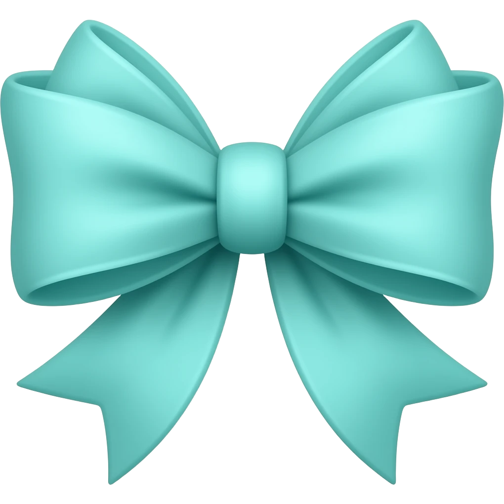 Tiffany blue realistic bow emoji